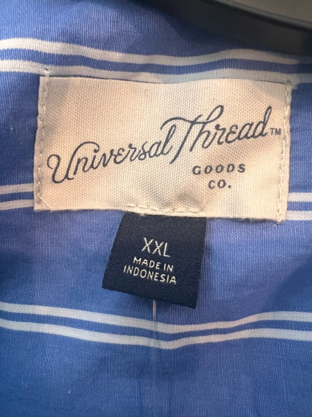 Universal Thread Blue Striped Shirt Dress XXL Tie Waist Cotton NWT - Picture 2 of 8